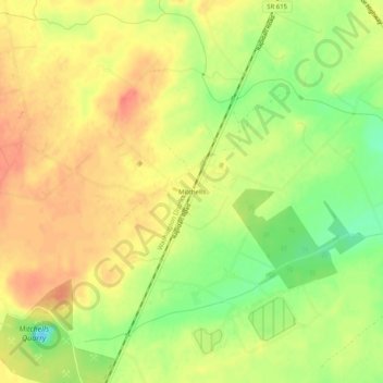 Mappa topografica Mitchells, altitudine, rilievo