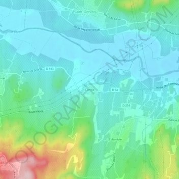 Mappa topografica Combe, altitudine, rilievo