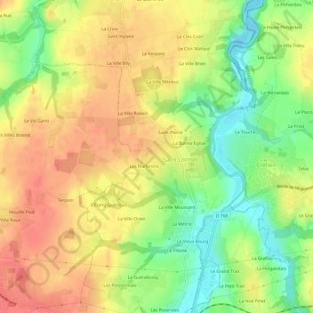 Mappa topografica La Hautière, altitudine, rilievo