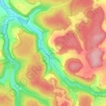 Mappa topografica Châtellenot, altitudine, rilievo