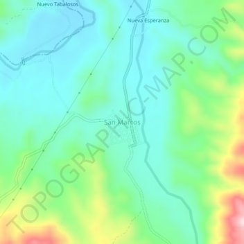 Mappa topografica San Marcos, altitudine, rilievo