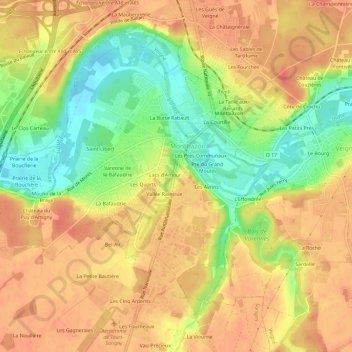 Mappa topografica La Farte, altitudine, rilievo