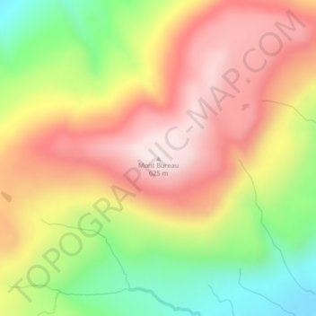 Mappa topografica Mont Bureau, altitudine, rilievo
