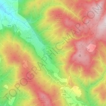 Mappa topografica Castello di Cintoia, altitudine, rilievo
