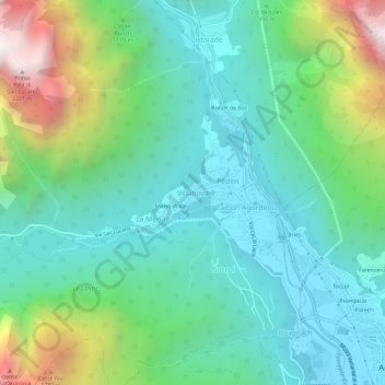 Mappa topografica Villanova, altitudine, rilievo