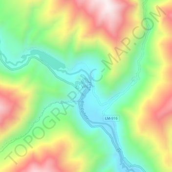 Mappa topografica Vilca, altitudine, rilievo
