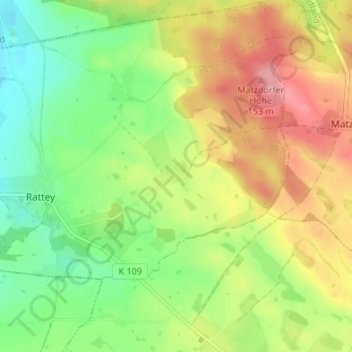 Mappa topografica Poggendorf, altitudine, rilievo