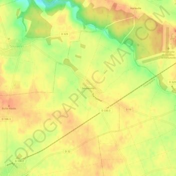 Mappa topografica Senainville, altitudine, rilievo