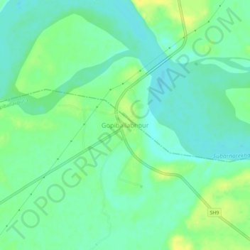 Mappa topografica Gopiballabhpur, altitudine, rilievo