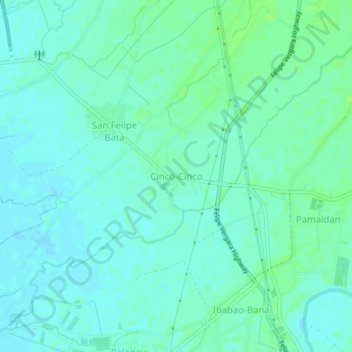 Mappa topografica Cinco-Cinco, altitudine, rilievo