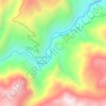 Mappa topografica Santa Rosa, altitudine, rilievo