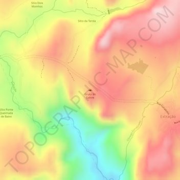 Mappa topografica Gruta do Salitre, altitudine, rilievo