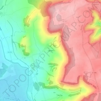 Mappa topografica Lignière, altitudine, rilievo