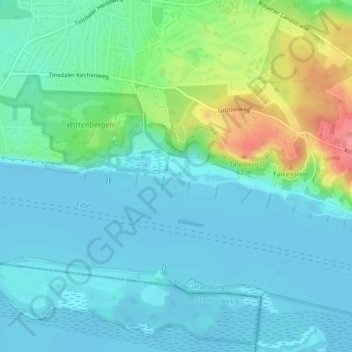 Mappa topografica inoffizieller FKK Strand, altitudine, rilievo