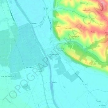 Mappa topografica La Caussade, altitudine, rilievo