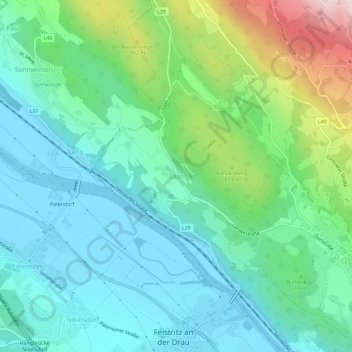 Mappa topografica Laas, altitudine, rilievo