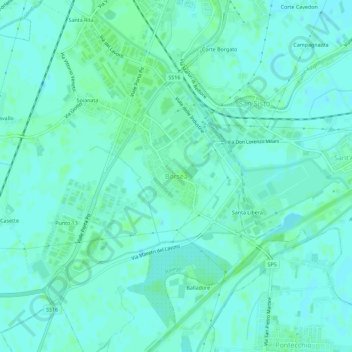 Mappa topografica Borsea, altitudine, rilievo
