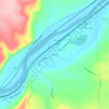 Mappa topografica Randall, altitudine, rilievo