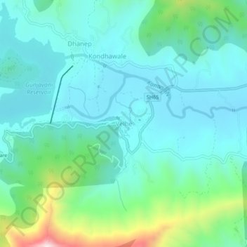 Mappa topografica Velhe, altitudine, rilievo