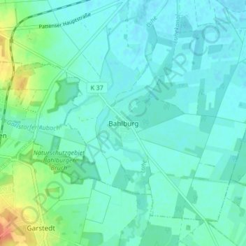 Mappa topografica Bahlburg, altitudine, rilievo
