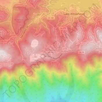 Mappa topografica Meadowbrook Woods, altitudine, rilievo