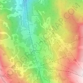 Mappa topografica Morel, altitudine, rilievo