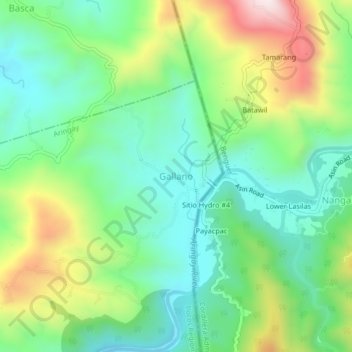 Mappa topografica Galiano, altitudine, rilievo
