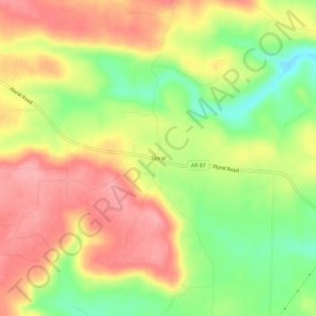 Mappa topografica Floral, altitudine, rilievo