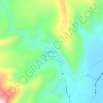 Mappa topografica Colcha K, altitudine, rilievo