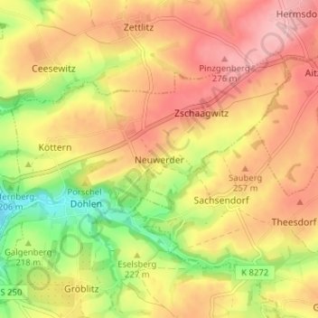 Mappa topografica Neuwerder, altitudine, rilievo