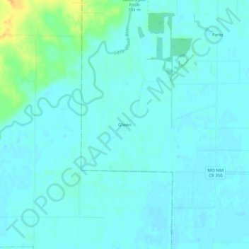 Mappa topografica Gheen, altitudine, rilievo