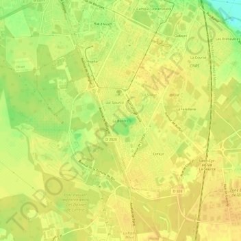 Mappa topografica La Bolière, altitudine, rilievo