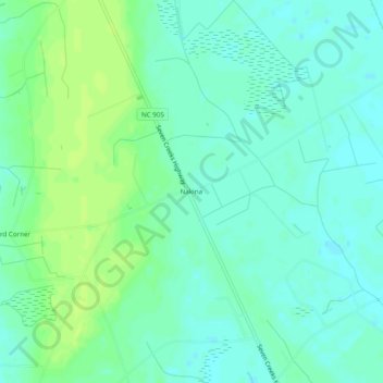 Mappa topografica Nakina, altitudine, rilievo