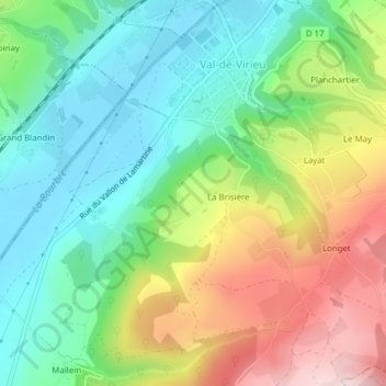 Mappa topografica Gerbetière, altitudine, rilievo