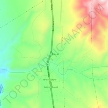 Mappa topografica El Totoral, altitudine, rilievo