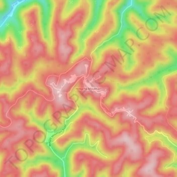 Mappa topografica Williams Mountain, altitudine, rilievo