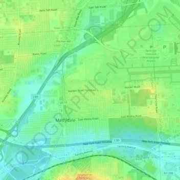 Mappa topografica Hinsdale, altitudine, rilievo