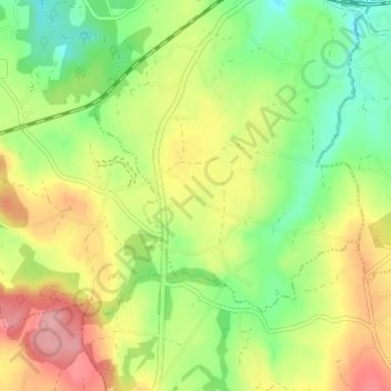 Mappa topografica Kerlan, altitudine, rilievo