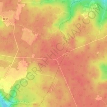 Mappa topografica Gréou, altitudine, rilievo