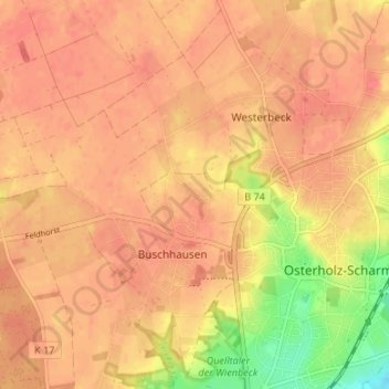 Mappa topografica Bargten, altitudine, rilievo