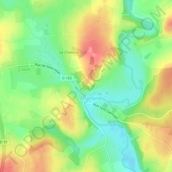 Mappa topografica Rose Blanche, altitudine, rilievo