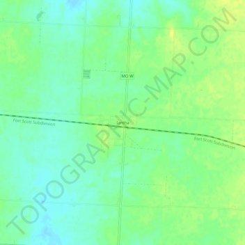 Mappa topografica Iantha, altitudine, rilievo