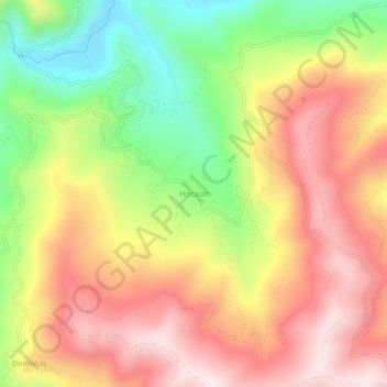 Mappa topografica Hocalar, altitudine, rilievo