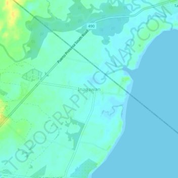 Mappa topografica Inagawan, altitudine, rilievo