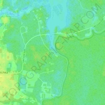 Mappa topografica Lake Grove, altitudine, rilievo