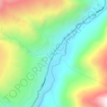 Mappa topografica Gemur, altitudine, rilievo