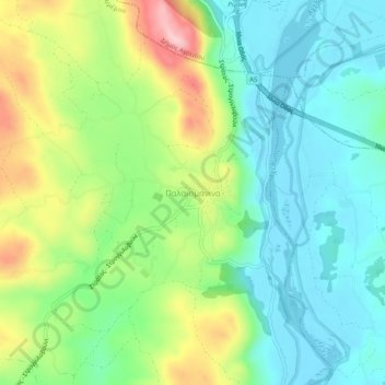 Mappa topografica Paleomanina, altitudine, rilievo