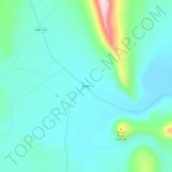 Mappa topografica Ocate, altitudine, rilievo