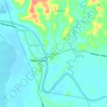 Mappa topografica San Isidro, altitudine, rilievo