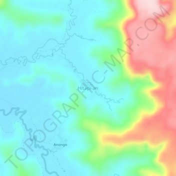 Mappa topografica Hitapi-an, altitudine, rilievo